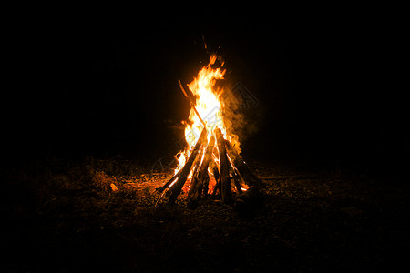 黑夜白昼篝火背景