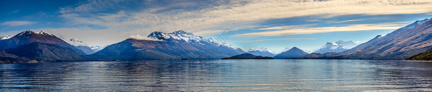 临山依水毛笔字新西兰瓦卡蒂普湖背景