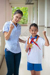 学生奖励奖杯奖牌背景图片