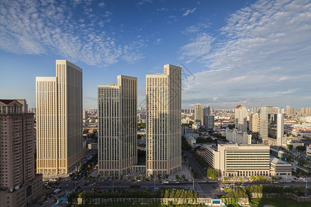 海河东路城市建筑高楼背景