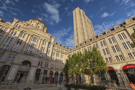 中国南海天津城市建筑高楼背景