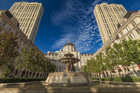 日楼天津城市欧式建筑背景