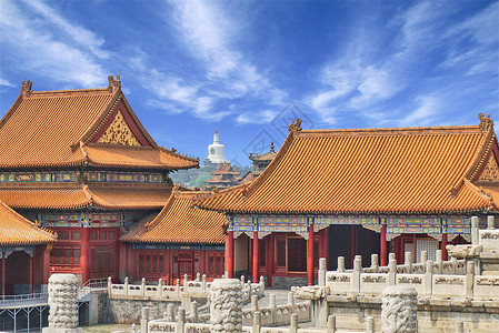 故宫蓝花纹故宫的中国风背景