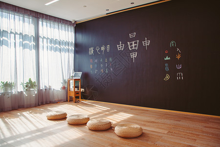 日式地垫干净明亮的教室背景