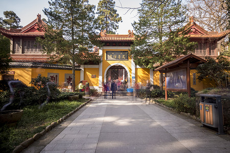 山云古风素材径山寺背景