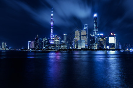上海大气城市夜景陆家嘴高清图片