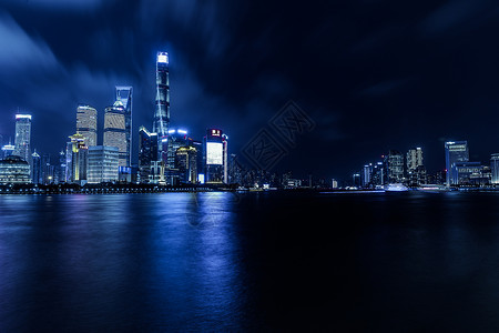 上海大气城市夜景陆家嘴背景图片