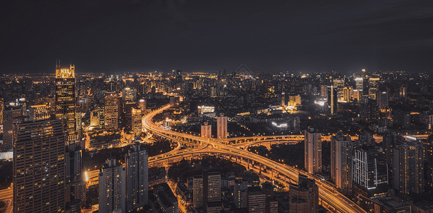 夜景城市道路黑金时代背景