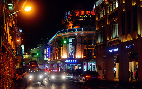 厦门中山路夜景骑楼高清图片素材