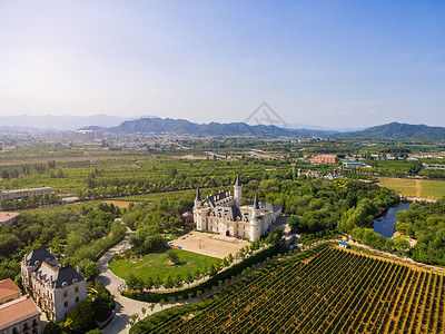 郊区风景风光欧式建筑城堡背景