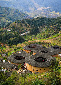 福建土楼建筑风景福建土楼背景