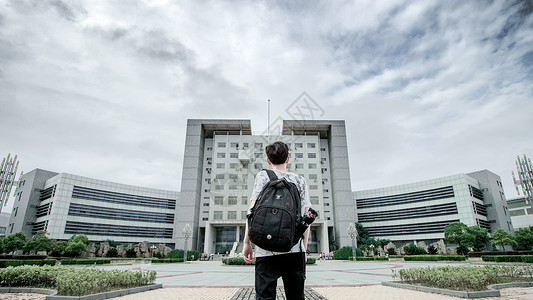 青春少年大学新生开学啦背景