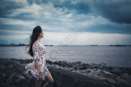 海边性感美女海边美女背景