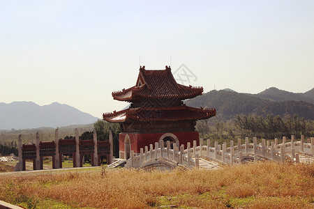 河北唐山清东陵中轴线上的建筑背景