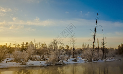 摩恩魔界之晨长白山雾凇背景