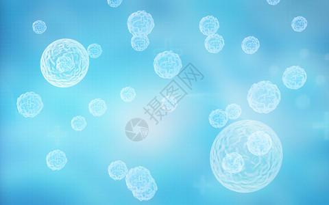 酵母细胞蓝色背景中的人体细胞设计图片