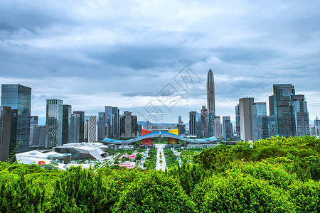 最高行政法院深圳城市建筑云朵天际线背景背景