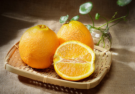 橙子一篮子脐橙高清图片
