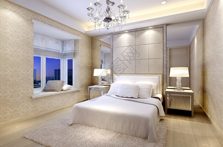 城市3d效果图现代卧室效果图背景