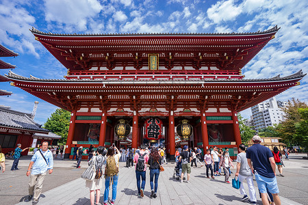 建筑顶日本东京浅草寺背景