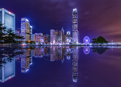 夜空观现代建筑香港夜景背景