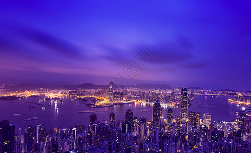 现代商务创意香港夜景背景