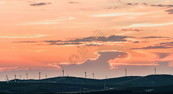 粉色草原夕阳下的草原背景