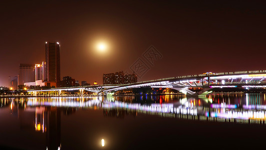 月亮城市汾河夜景背景