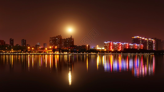 太原街汾河夜景背景