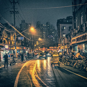 市井街道上海街景背景