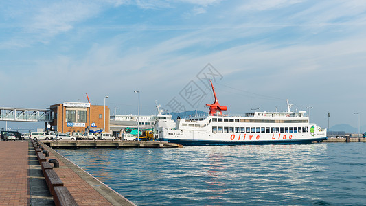 摆渡船日本高松渡船背景