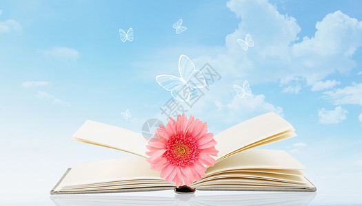 蝴蝶玫瑰书香设计图片