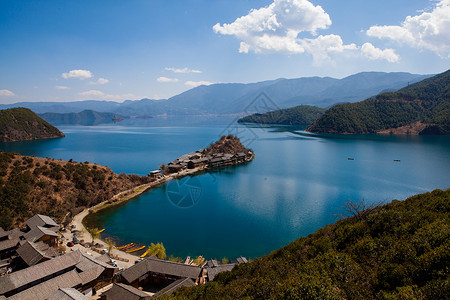 峇里岛云南泸沽湖里格半岛背景