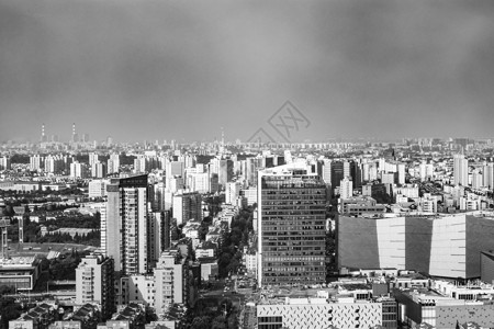 高楼大厦黑白上海城市建筑风光黑白照背景