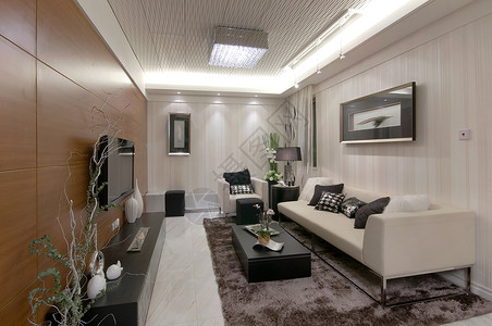 现代家装客厅明亮高清图片素材