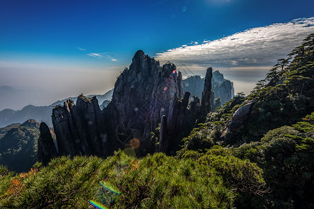 花岗岩阳光三清山背景