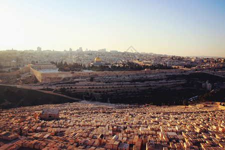 以色列耶路撒冷橄榄山犹太人公墓背景图片