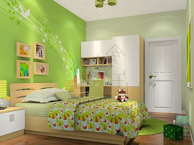 色彩绚丽的卧室效果图背景图片
