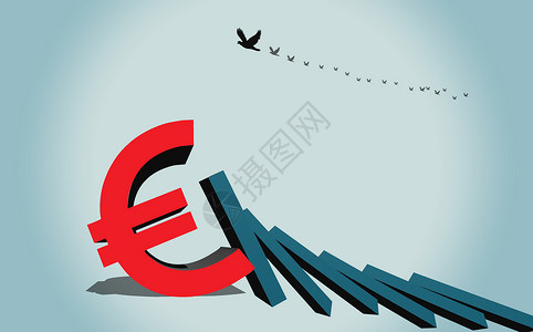 欧元下跌经济下跌设计图片
