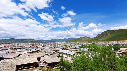 香格里拉建筑藏族建筑背景