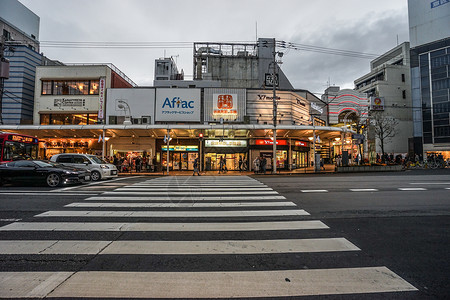 街角黄昏京都街景背景