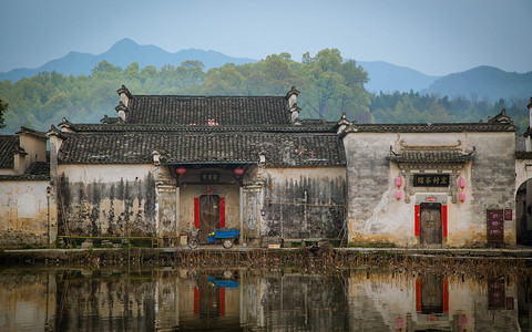 安徽著名景点宏村背景