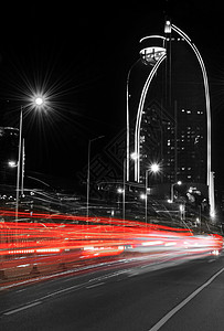 城市流动的车灯光背景图片