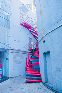 粉色向上楼梯小清新建筑物背景
