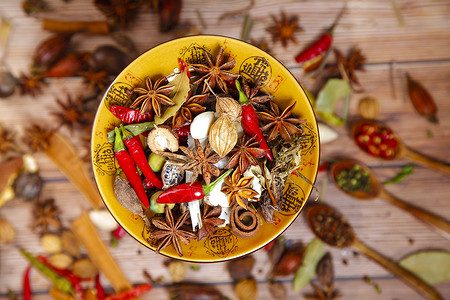 白芷调味品食材调料素材背景