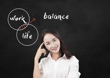工作烦恼的商务女士生活和工作平衡设计图片