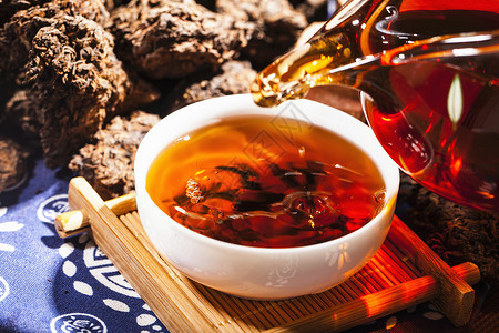 普洱茶茶叶大叶的高清图片