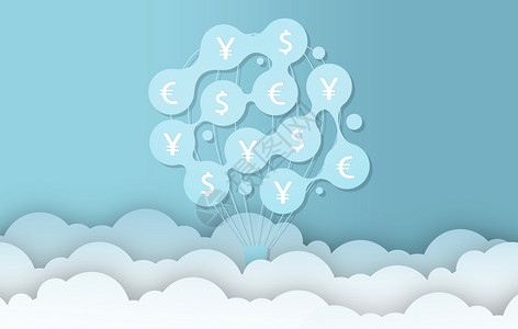 捕捞空中的钱币金融概念设计图片