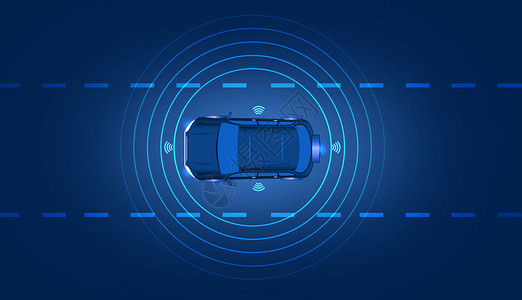 汽车无人驾驶车互联网的信号设计图片