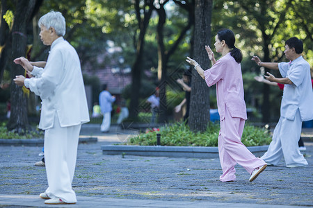 中国传统太极的老年生活图片素材